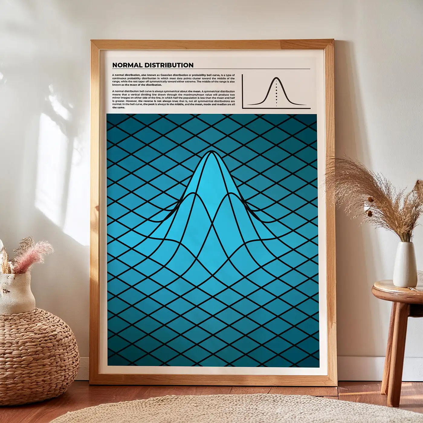 Normal Distribution Print that features an original artwork that depicts normal distribution in 3-dimensional space.